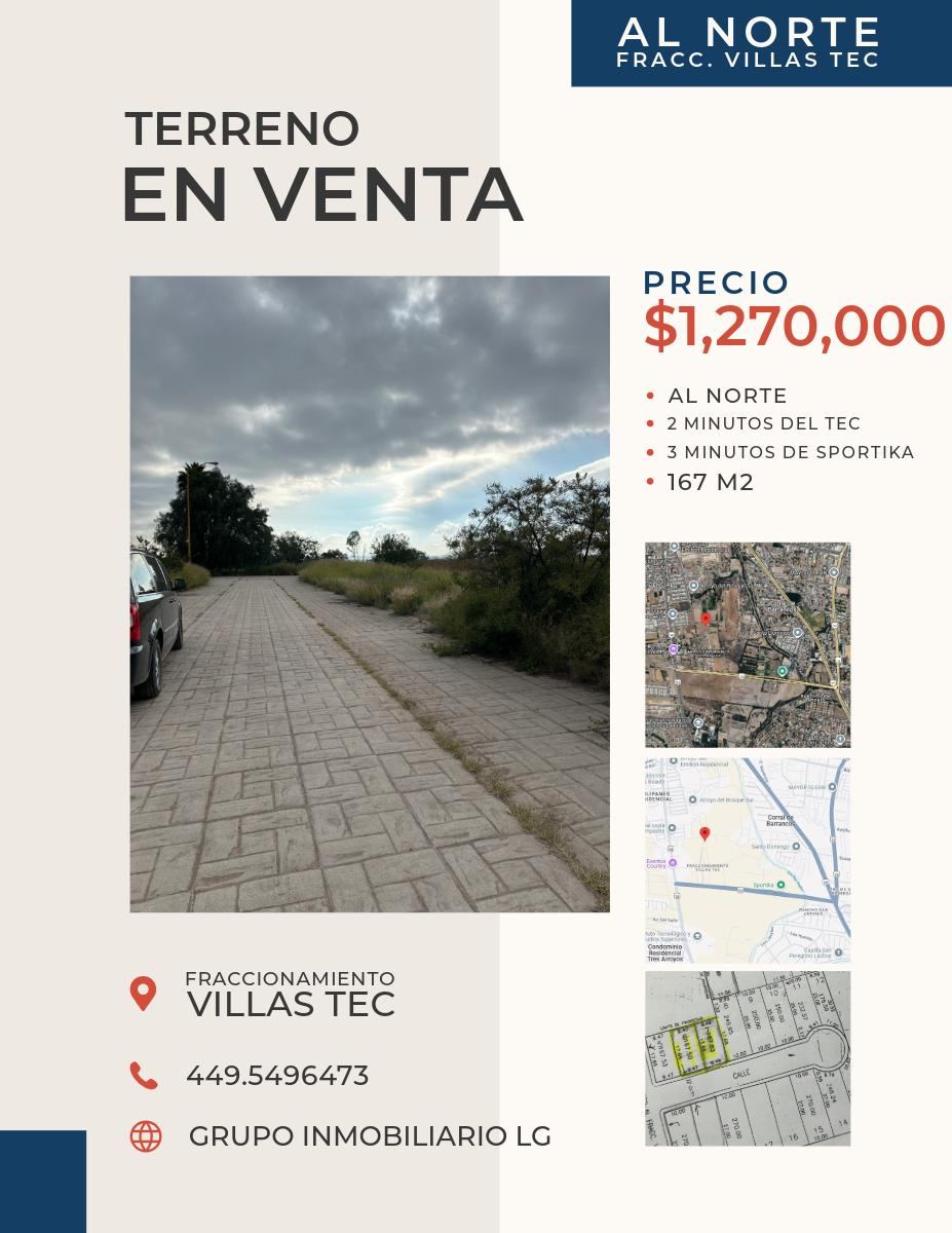 Terreno en venta, Fraccionamiento Villas Tec